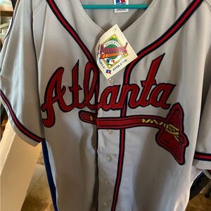 Russell Athletic Gray and Red Atlanta Jersey